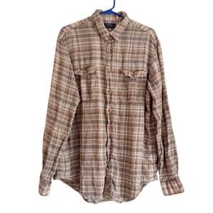 Polo Ralph Lauren Linen Button Up Shirt Men's XL Long Sleeve 2 Pockets